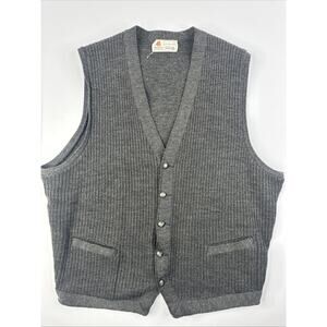 Men's Gray Cardigan Sweater Vest